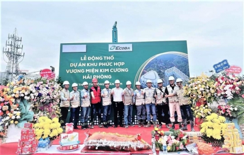 Ecoba Việt Nam động thổ phần hầm tổ hợp Diamond crown Hải phòng