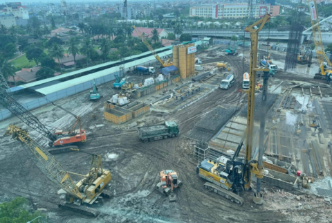 Hình ảnh tiến độ thực tế tháp đôi hạng sang Diamond Crown hải phòng-chủ đầu tư Dojiland