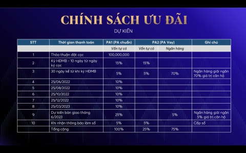 Tiến độ thanh toán khi mua Căn hộ Diamond crown hải phòng chia làm mấy đợt
